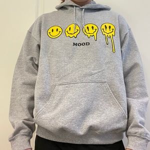 Grey smiley-face hoodie!